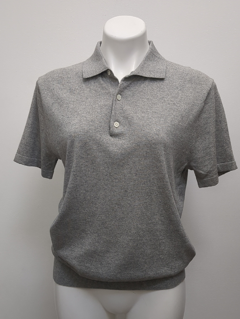 J. Crew Pima cotton Grey Short-Sleeve Polo Shirt size S capsule minimalist